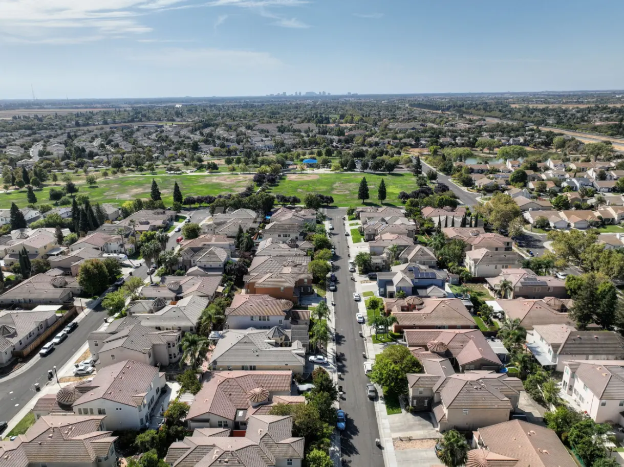 Aerial view of Calabasas homes for renovation project planning
